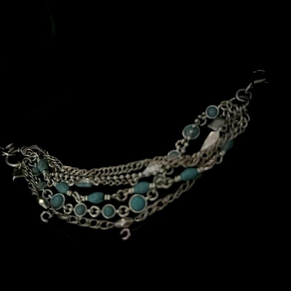 Lucky Brand Turquoise Stone Chain Leather Bracelet - Picture 3 of 6